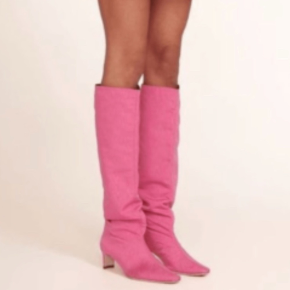 STAUD Wally Moire Boots New pink
